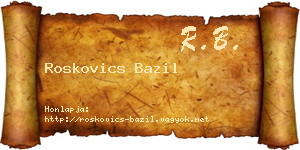 Roskovics Bazil névjegykártya